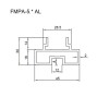 Профиль для стекла FMPA-5.4 верхний, нижний, длина 4 м для раздвижной системы FDS-18, алюминий/черный