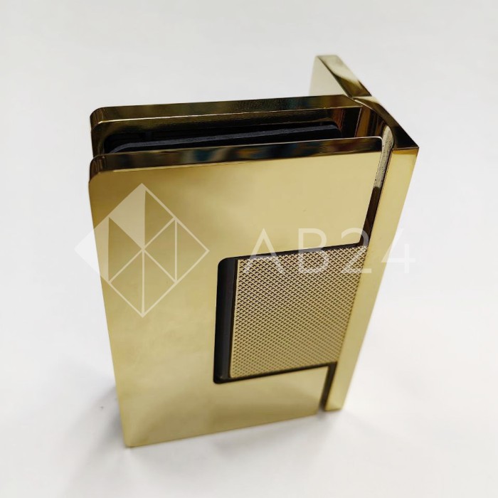 Петля Афина FDP-130.1 стена-стекло с бок.креплением, латунь/золото