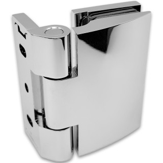 Петля Европа FDP-118 стена-стекло 90° с крышками, латунь/хром