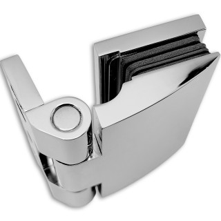 Петля Европа FDP-118 стена-стекло 90° с крышками, латунь/хром