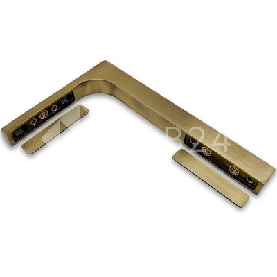 Угловой стабилизатор Диор FDK-4R стена-стекло 90°, нержавейка/бронза