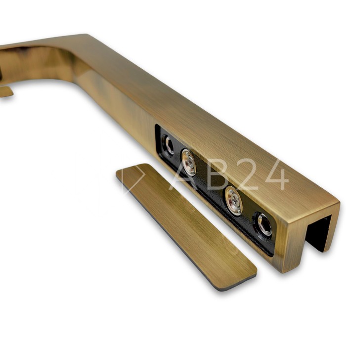 Угловой стабилизатор Диор FDK-4R стена-стекло 90°, нержавейка/бронза