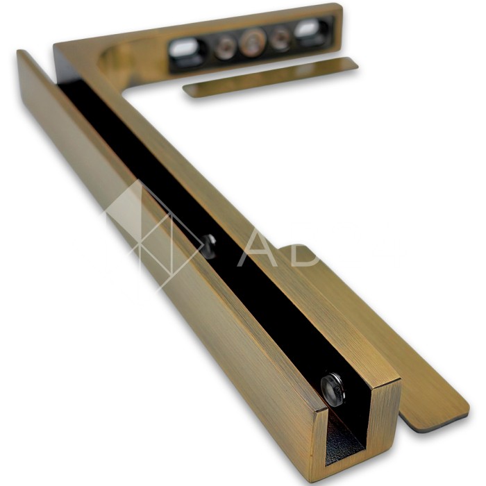 Угловой стабилизатор Диор FDK-4R стена-стекло 90°, нержавейка/бронза