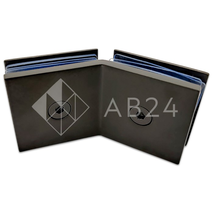 Коннектор для стекла Бета β FDK-28, стекло-стекло 135°, нержавейка/черный