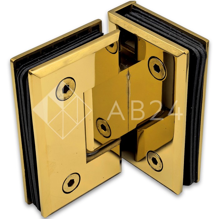 Петля Бета FDP-23 стекло-стекло 90°, нержавейка/золото