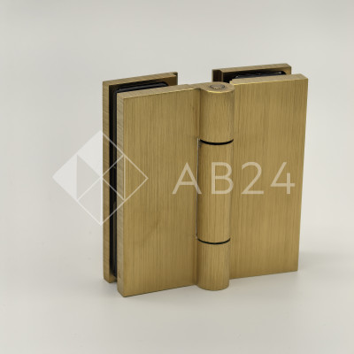 Петля Гера FDP-121 стекло-стекло 180°, латунь/брашированное золото