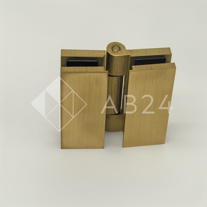 Петля Гера FDP-121 стекло-стекло 180°, латунь/брашированное золото