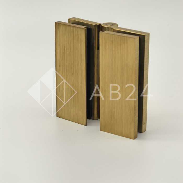 Петля Гера FDP-121 стекло-стекло 180°, латунь/брашированное золото