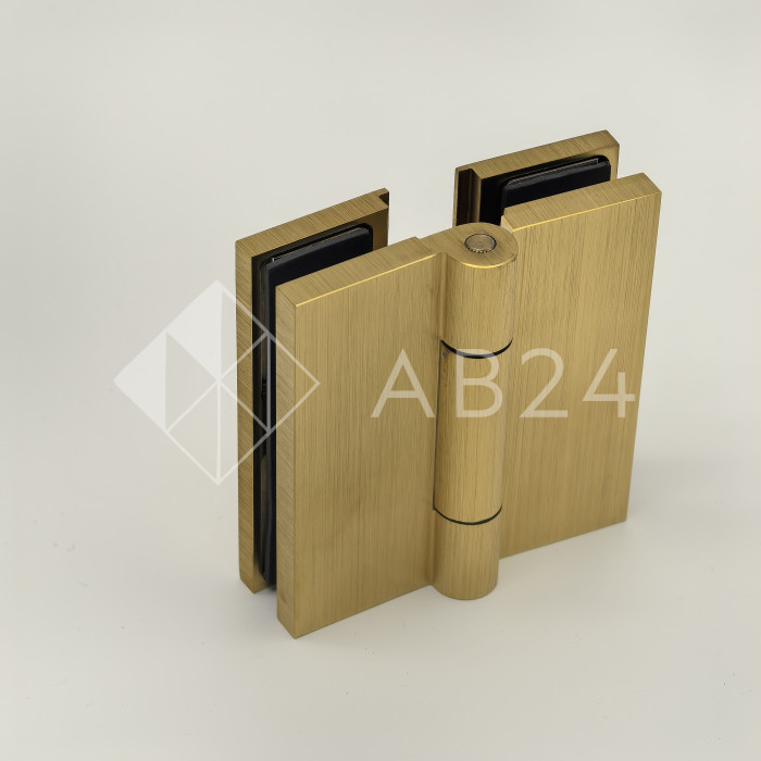 Петля Гера FDP-121 стекло-стекло 180°, латунь/брашированное золото