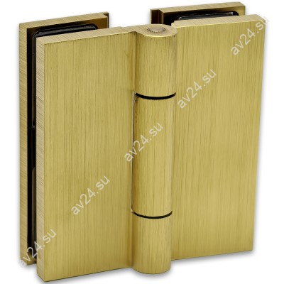 Петля Гера FDP-121 стекло-стекло 180°, латунь/брашированное золото