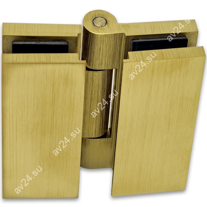 Петля Гера FDP-121 стекло-стекло 180°, латунь/брашированное золото