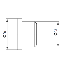 Заглушка FOP-16.02  для трубы круглой O16 мм, GRIT 600,  нержавейка/полированный