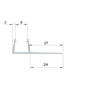 Уплотнитель FDPP-441.8 ПРЕМИУМ F-образный прозрачный 2.2 м,ус 26 мм. стекло 8 мм