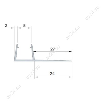 Уплотнитель FDPP-441.8 ПРЕМИУМ F-образный прозрачный 2.2 м,ус 24 мм. стекло 8 мм