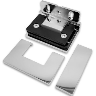 Петля Афина FDP-130 стена-стекло с бок.креплением, латунь/хром