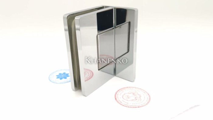 Петля Афина FDP-130 стена-стекло с бок.креплением, латунь/хром