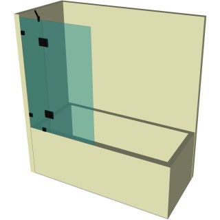 Стеклянная шторка для ванной DK-703K на коннекторах