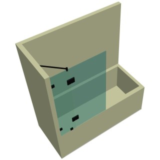 Стеклянная шторка для ванной DK-703K на коннекторах