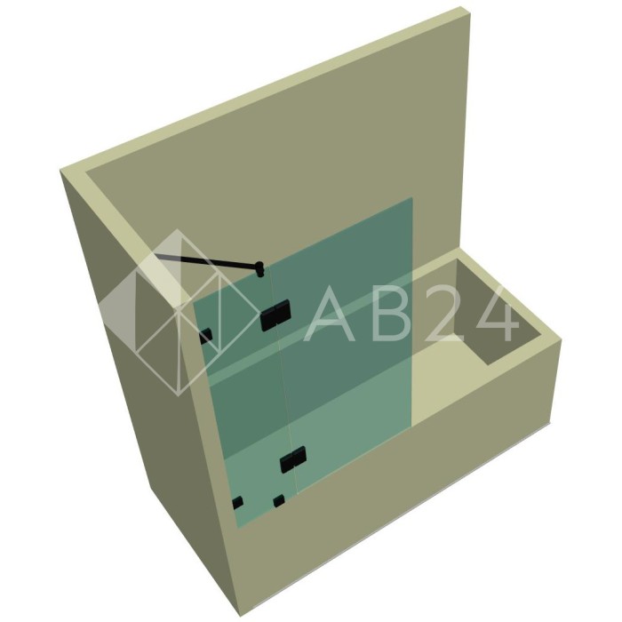 Стеклянная шторка для ванной DK-703K на коннекторах