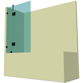 Стеклянная шторка для ванной DK-703K на коннекторах