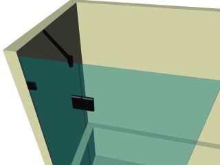 Стеклянная шторка для ванной DK-703K на коннекторах