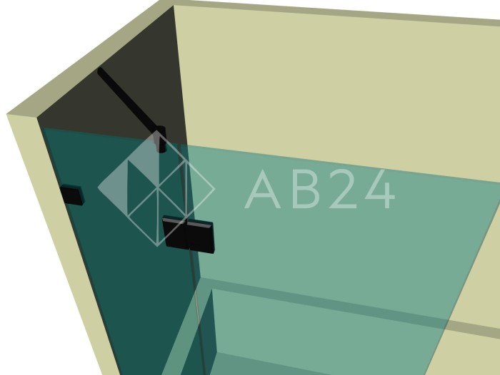 Стеклянная шторка для ванной DK-703K на коннекторах