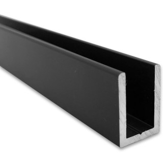 Профиль для стекла FDPA-51.3, 19х12.5х2, длина 3 м, алюминий/черный
