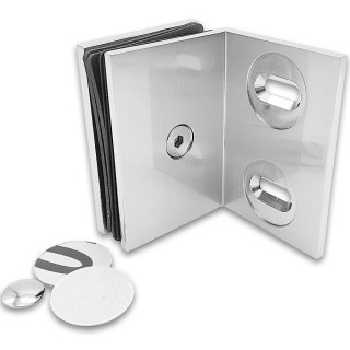 Коннектор для стекла Пегас FDK-132, стекло-стена 90°, 70х50 мм, латунь/матовый