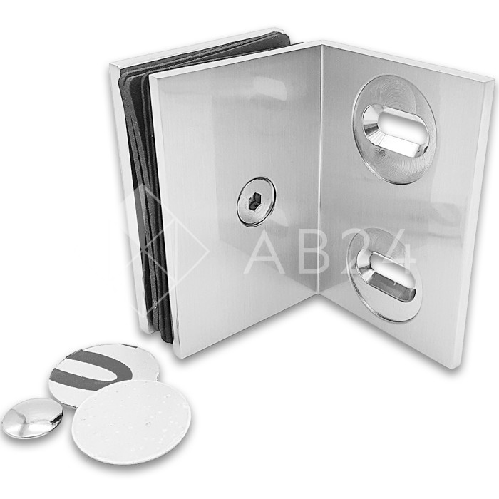 Коннектор для стекла Пегас FDK-132, стекло-стена 90°, 70х50 мм, латунь/матовый