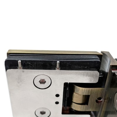 Петля Аврора FDP-184 стекло-стекло 90° с крышками, латунь/бронза