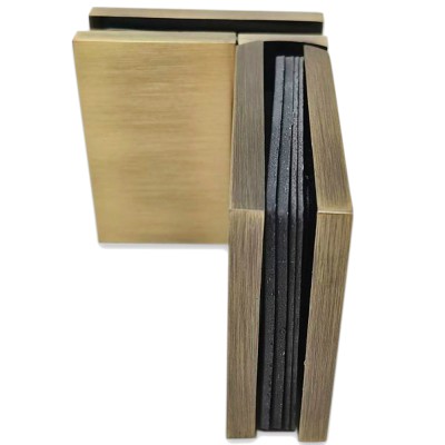 Петля Аврора FDP-184 стекло-стекло 90° с крышками, латунь/бронза