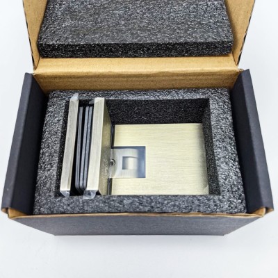 Петля Аврора FDP-184 стекло-стекло 90° с крышками, латунь/бронза