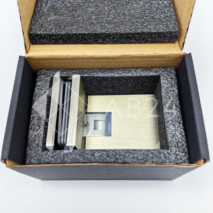 Петля Аврора FDP-184 стекло-стекло 90° с крышками, латунь/бронза