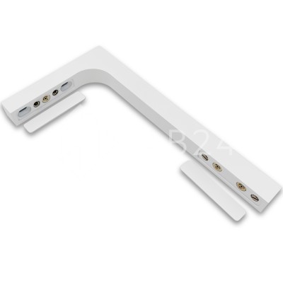 Угловой стабилизатор Диор FDK-3R стена-стекло 90° правый, латунь/белый