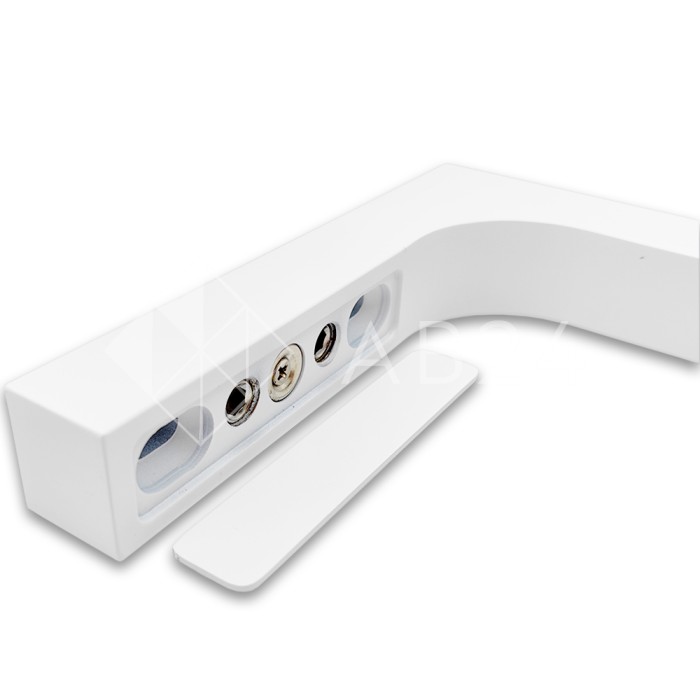 Угловой стабилизатор Диор FDK-3R стена-стекло 90° правый, латунь/белый