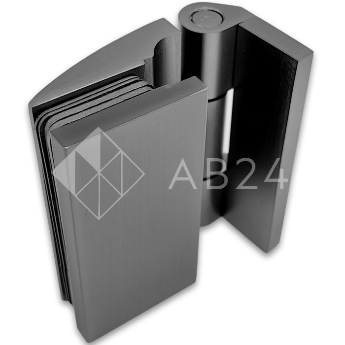 Петля Европа FDP-118 стена-стекло 90° с крышками, латунь/оружейная сталь