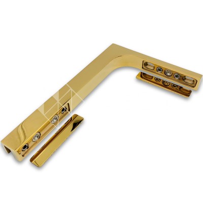 Угловой стабилизатор Диор FDK-4L стена-стекло 90° левый, нержавейка/золото