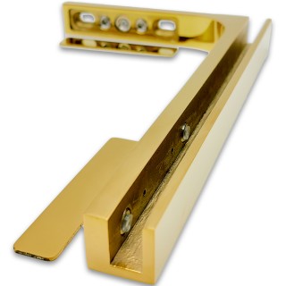 Угловой стабилизатор Диор FDK-4L стена-стекло 90° левый, нержавейка/золото