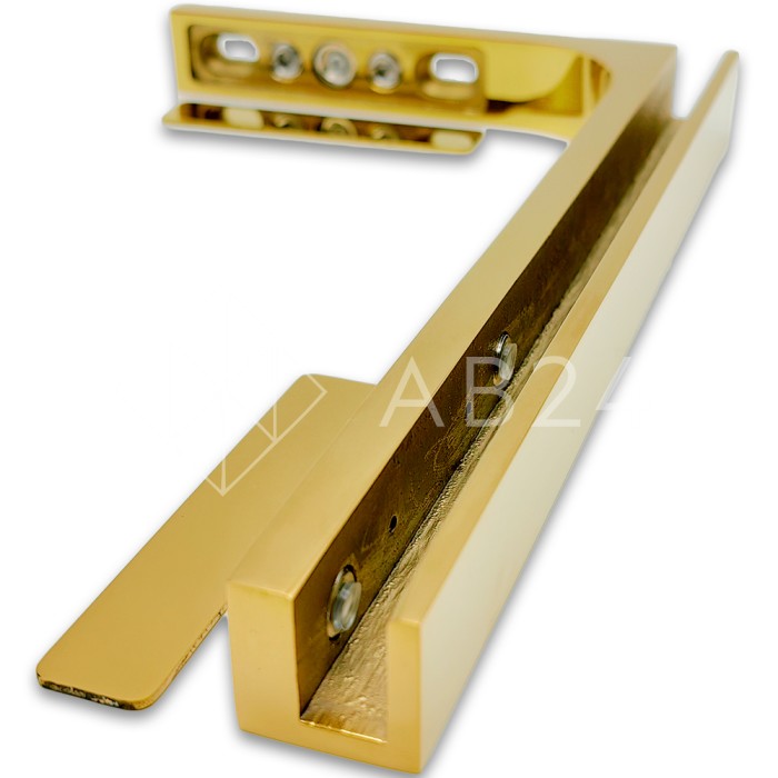 Угловой стабилизатор Диор FDK-4L стена-стекло 90° левый, нержавейка/золото