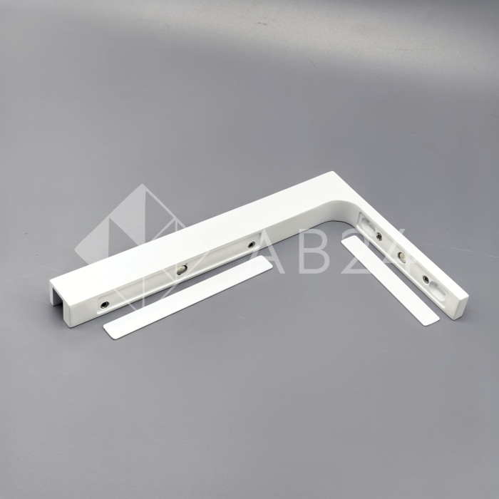 Угловой стабилизатор Диор FDK-5L стена-стекло 90˚ левый, нержавейка/белый