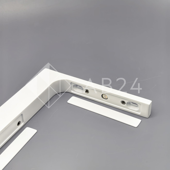 Угловой стабилизатор Диор FDK-5L стена-стекло 90˚ левый, нержавейка/белый