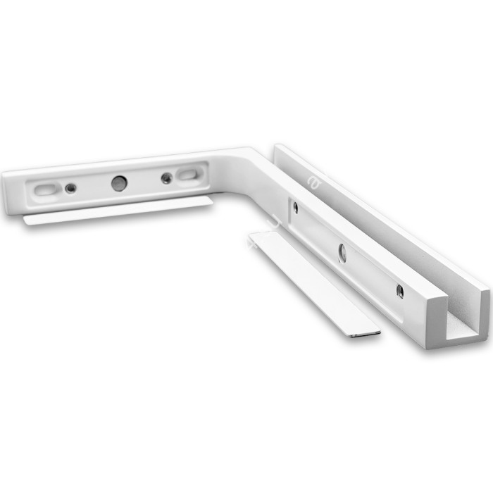 Угловой стабилизатор Диор FDK-5L стена-стекло 90˚ левый, нержавейка/белый