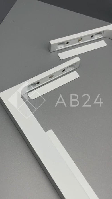 Угловой стабилизатор Диор FDK-5L стена-стекло 90˚ левый, нержавейка/белый