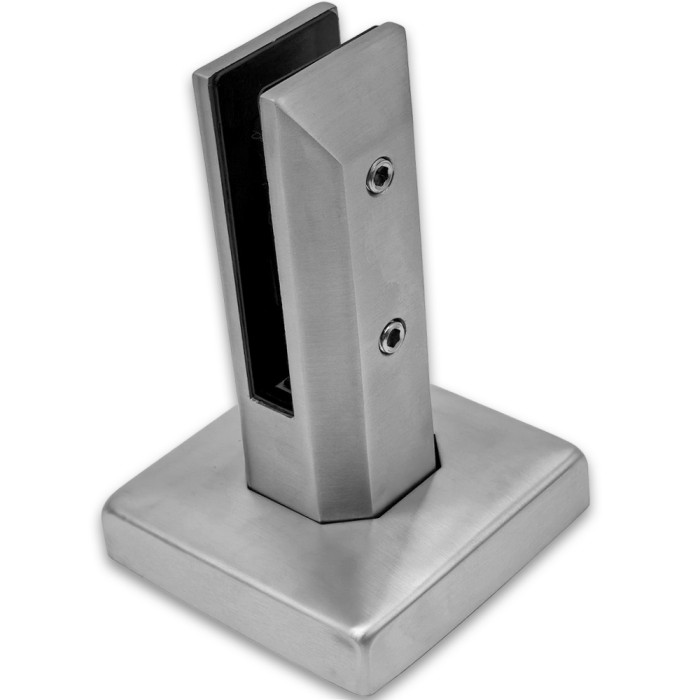 Стойка FOS-102 ПРЕМИУМ для стекла напольная, 100х158 мм, без сверления, дюплекс/матовый