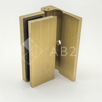 Петля Гера FDP-120 стена-стекло, открывание 90° наружу, латунь/брашированное золото