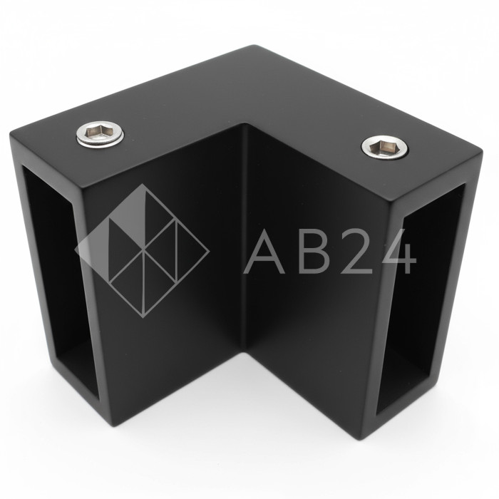 Соединитель FDC-32 трубы 30х10 угловой 90° вертикальный, нержавейка/черный