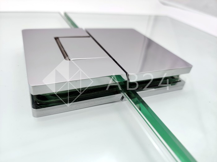 Петля Афина FDP-132 стекло-стекло 180°, латунь/хром