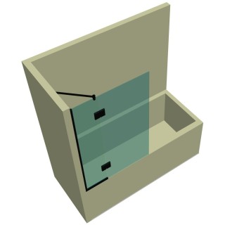 Стеклянная шторка для ванной DK-703P в опорном профиле