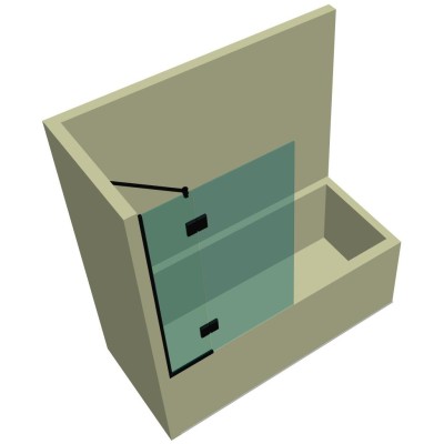 Стеклянная шторка для ванной DK-703P в опорном профиле