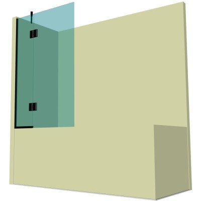 Стеклянная шторка для ванной DK-703P в опорном профиле